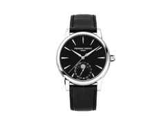 Frederique Constant Manufacture The Elements Collection 2026 limitiertes Set – Herrenuhren Uhr mit Datum aus Edelstahl und Leder. Das Gehäuse ist rund und silber. Das Armband ist ein Lederarmband Kroko / Alligator. Der Zifferblatt ist ein Index. – Ansicht 2