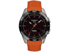 Tissot T-Touch Connect Sport Quarz Titan 43mm schwarzes Zifferblatt rotes Silikonband – Herrenuhren Uhr Multifunktion aus Kautschuk, Keramik und Titan. Das Gehäuse ist rund und silber. Das Kautschuk / Kunststoff / Silikon Armband ist rot. Das Zifferblatt ist digital und schwarz.