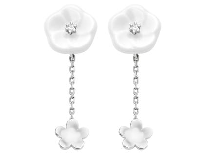 Meissen Blossom Blütenohrhänger Weißgold mit Brillanten – Ohrschmuck Ohrhänger aus 750 Weißgold.