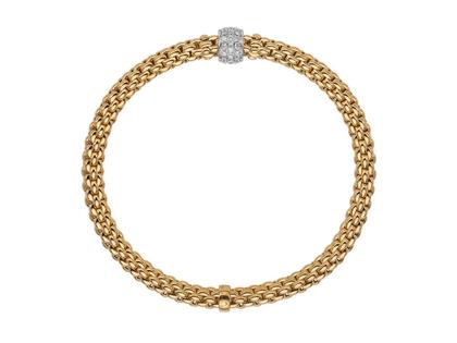 Fope FlexIt Solo Armband  1 Ronde Brillanten Gelbgold – Armschmuck Armband aus 750 Gelbgold, 750 Weißgold und und . – Ansicht 2