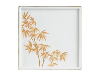 Meissen Cosmopolitan "Golden Bamboo" Platte Porzellan mit Golddekor 21x21cm – Porzellanwaren Tafelporzellan in weiß und aus Porzellan.