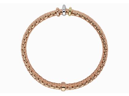 Fope Panorama Armband  mit 3 Ronden   Rosegold – Armschmuck Armband aus 750 Rotgold. – Ansicht 2
