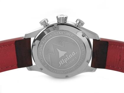 Juwelier Roller Startimer Pilot Chronograph Quarz Edelstahl 44mm blaues Zifferblatt Lederband AL-372N4S6 Full Set Occasion Neu – Herrenuhren Uhr mit Datum aus Edelstahl. Das Gehäuse ist rund und silber. Das Lederarmband ist braun. Das Zifferblatt ist arabisch Index und blau. – Ansicht 2