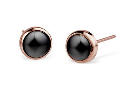 Bering Link Ohrstecker Edelstahl IP rosé Keramik schwarz – Ohrschmuck Ohrstecker aus Edelstahl, Keramik und und .