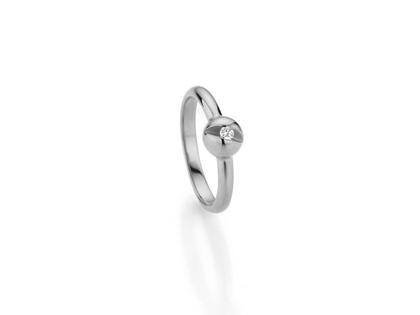 Micha Bunz Ring Platin mit Brillant – Ringe Ring mit Besatz aus 950 Platin.