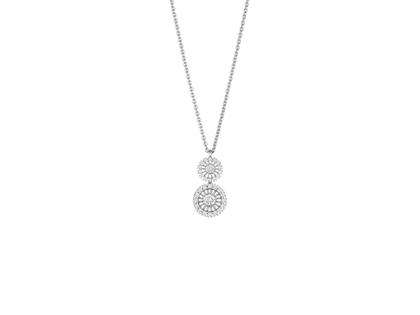 Jörg Heinz Swing Boho Duo Collier Weißgold 45cm mit Brillanten 0,360ct – Halsschmuck Kette mit Anhänger in silber und aus 750 Weißgold.