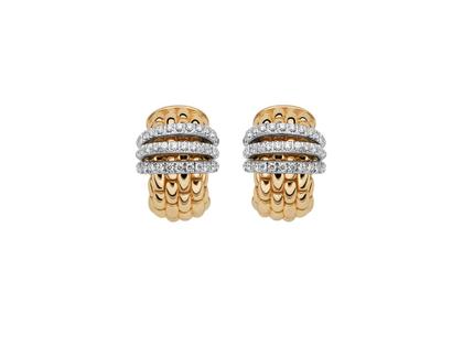 Fope Panorama Creolen Gelbgold und Weißgold mit Brillanten 0,460ct – Ohrschmuck Creolen aus 750 Gelbgold, 750 Weißgold und und .