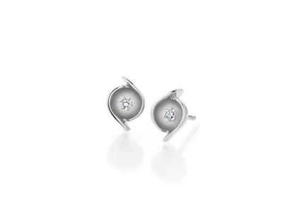 Jörg Heinz Swing Nature Ohrstecker Weißgold mit Brillanten 0,090ct – Ohrschmuck Ohrstecker in silber und aus 750 Weißgold.