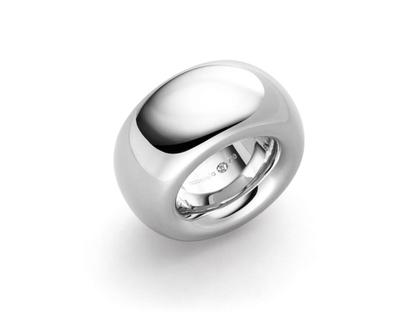IsabelleFa Cercle Ring Weißgold 15mm – Ringe Ring mit Besatz aus 750 Weißgold.