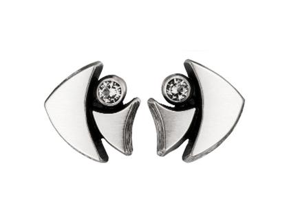 Nordform Design 05 Ohrstecker mit Bergkristall – Ohrschmuck Ohrstecker aus 925 Silber.