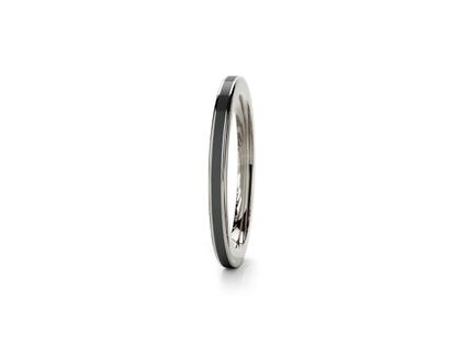 Niessing Setario Line Ring Fine Gray mit schwarzer Emaille – Ringe Ring aus 750 Weißgold.