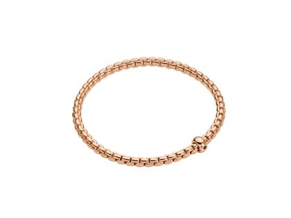 Fope Eka Flex'It Men Armband Roségold M mit schwarzem Brillant 0,010ct flexibel – Armschmuck Armband aus 750 Rotgold.