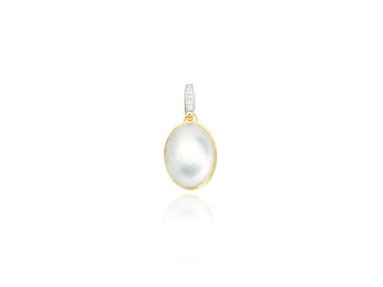 Nanis Nanis Boules DolceVita Medium Anhänger Gelbgold mit Perlmutt und Brillanten – Anhänger Anhänger mit Besatz aus 750 Gelbgold.