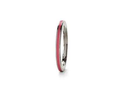 Niessing Setario Line Ring Fine Gray mit pinker Emaille – Ringe Ring in silber und aus 750 Weißgold.