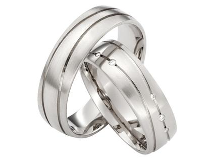 Max Kemper Trauring Paar Weißgold 6,0mm gewölbt mit Brillanten 0,070ct – Ringe Trauring mit Besatz aus 585 Weißgold.