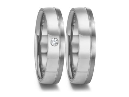 TeNo Partnerringe aus Tantal und Platin 5,5mm gewölbt mit Brillanten 0,040ct – Ringe Trauring mit Besatz aus 950 Platin, Tantal und und .