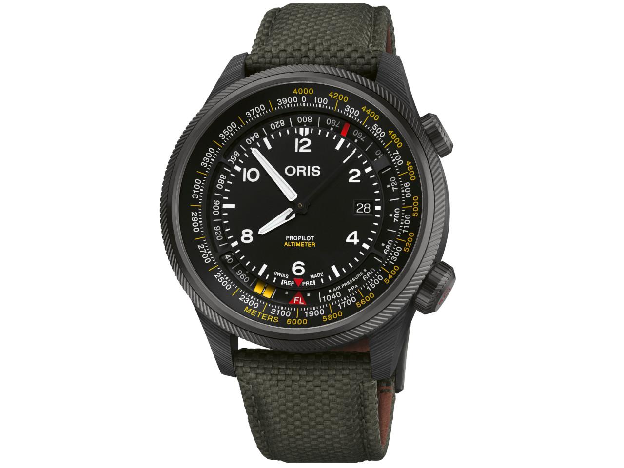 Oris Big Crown Pro Pilot Altimeter Automatik Karbongeh use schwarz