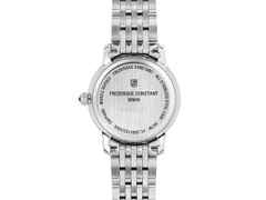 Frederique Constant Slimline Ladies Moonphase Quarz Edelstahl 30mm weißes Zifferblatt Metallband – Damenuhren Uhr ohne Datum aus Edelstahl. Das Gehäuse ist rund und silber. Das Edelstahlarmband ist silber. Das Zifferblatt ist römisch Index und weiß. – Ansicht 2