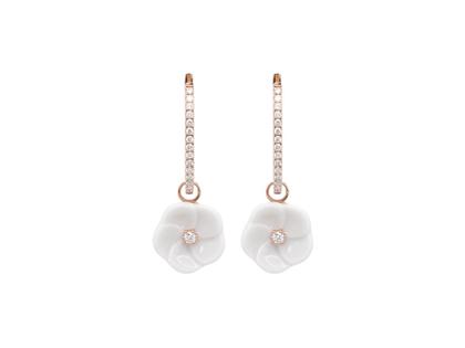 Meissen 1739 Royal Blossom Diamond Ohrhänger Roségold Meissener Porzellan mit Brillanten 0,460ct – Ohrschmuck Ohrhänger in roségold und aus 750 Rotgold.