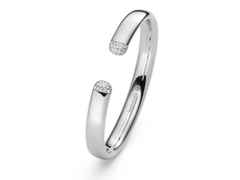 IsabelleFa Flix.Flex Armreif oval Weißgold 9mm mit Brillanten – Armschmuck Armspange aus 750 Weißgold.