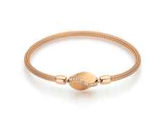 Jörg Heinz Flex-Armband Strumpfgeflecht Rotgold 16cm mit Silikonkern für Wechselschließe – Armschmuck Armband in roségold und aus 750 Rotgold und Kunststoff. – Ansicht 5