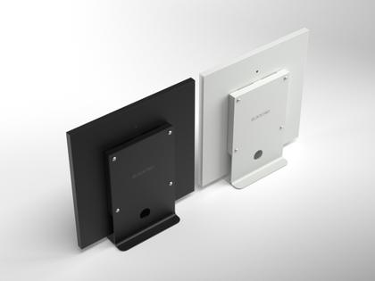 Qlocktwo Earth 45 STAND WHITE Edelstahl mit weißer Halterung – Weitere Accessoires Sonstige Accessoires in silber und aus Edelstahl und Kunststoff. – Ansicht 4
