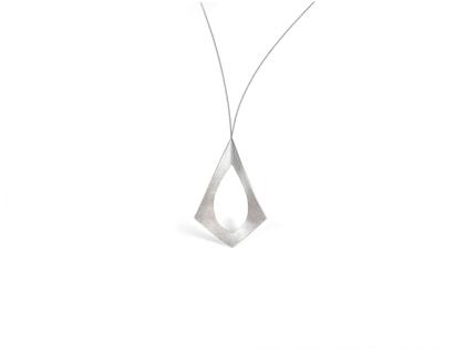 Jutta Ulland Der Drache und der edle Schliff Collier Silber mattiert mit Edelstahlschnur 90cm lang – Halsschmuck Collier aus 925 Silber, Edelstahl und und .