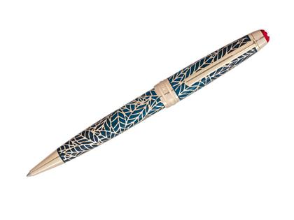 Montblanc Meisterstück Romeo & Juliet Solitaire Midsize Kugelschreiber Blaugrün limitiert – Schreibgeräte Kugelschreiber aus Edellack und und vergoldet.