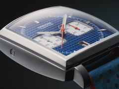 Union Glashütte Averin Chronograph Automatik Edelstahl 41mm blaues Zifferblatt blaues Lederband – Herrenuhren Chronograph aus Edelstahl und Leder. Das Gehäuse ist quadratisch und silber. Das Lederarmband ist blau. Das Zifferblatt ist ein Index in blau. – Ansicht 3