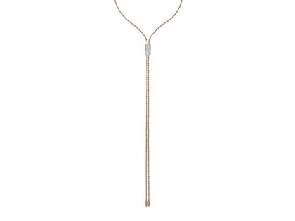 Fope Aria  Y-Collier  Roségold 90cm längenverstellbar 1 Schmuckelement schmal mit Brillanten 1,06ct – Halsschmuck Collier aus 750 Rotgold, 750 Weißgold und und .