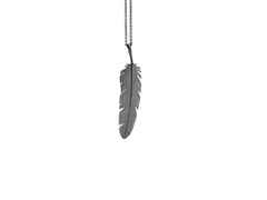 Heiring Feather Anhänger Klein Silber schwarz rhodiniert – Anhänger Anhänger ohne Besatz aus 925 Silber und und rhodiniert.