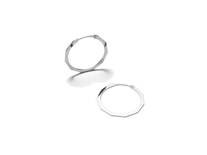 Ohrschmuck Creolen in grau und aus Silber-Gold Legierung - 90 S.