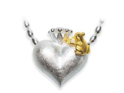 Drachenfels Design Froschkönig und Froschbaby Anhänger mit Perle – Anhänger Anhänger mit Besatz aus 925 Silber.