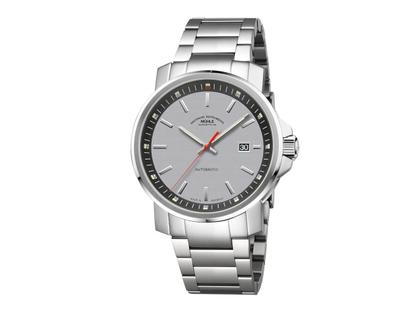 Mühle Glashütte 29er Big Silbergrau Automatik Edelstahl 42,4mm graues Zifferblatt Metallband – Herrenuhren Uhr mit Datum aus Edelstahl. Das Gehäuse ist rund und silber. Das Edelstahlarmband ist silber. Das Zifferblatt ist ein Index in silber.