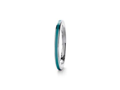 Niessing Setario Line Ring Platinium mit dunkelgrüner Emaille – Ringe Ring aus 950 Platin.
