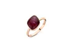 Bigli Mini Chloé Ring Roségold Rubin mit Amethyst und Brillant 0,020ct – Ringe Ring mit Besatz in roségold und aus 750 Rotgold.