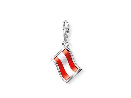 Thomas Sabo Charm-Anhänger Flagge Österreich 1194 – Anhänger Anhänger ohne Besatz in silber und aus 925 Silber und Emaille.