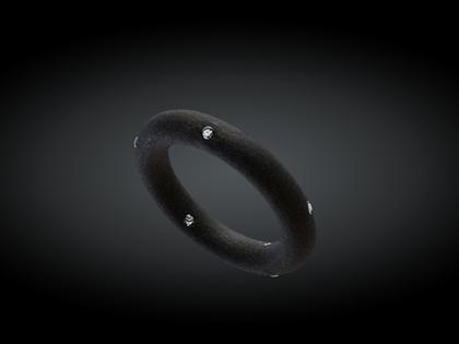 André Ribeiro Ring Kautschuk mit Brillanten 0,04 – Ringe Ring mit Besatz aus 750 Weißgold, Kautschuk und und .