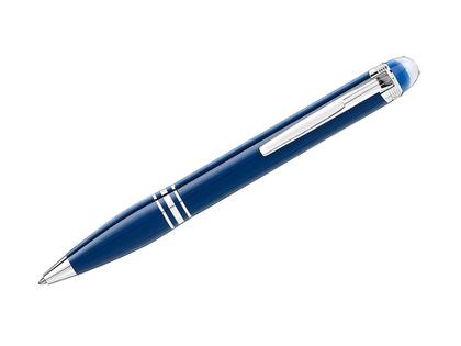 Montblanc StarWalker Blauer Planet Precious Resin Kugelschreiber Edelharz platiniert – Schreibgeräte Kugelschreiber aus Edelharz und und platiniert.