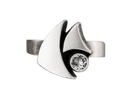 Nordform Design 05 Damenring mit Bergkristall – Ringe Ring mit Besatz aus 925 Silber.