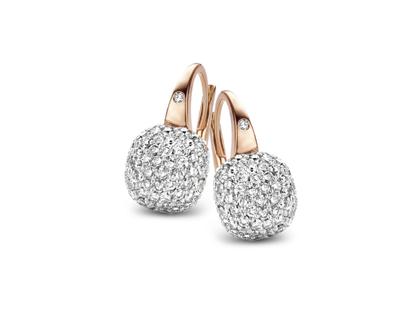 Bigli Mini Sweety "White Diamonds" Ohrhänger Roségold Gr. M mit Brillanten 1,43ct – Ohrschmuck Ohrhänger aus 750 Rotgold, 750 Weißgold und und .