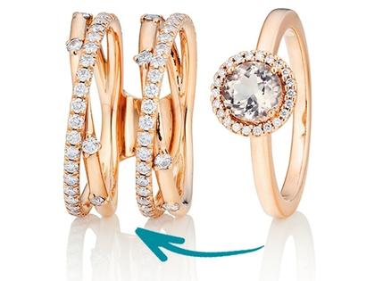 Capolavoro Magnifico Außenring "Jaquet" Roségold doppelt – Ringe Ring mit Besatz in roségold und aus 750 Rotgold. – Ansicht 3