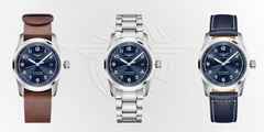 Longines Spirit Prestige Edition Automatik Edelstahl 40mm blaues Zifferblatt Metallband und Lederband – Herrenuhren Uhr mit Datum aus Edelstahl. Das Gehäuse ist rund und silber. Das Edelstahlarmband ist silber. Das Zifferblatt ist arabisch Index und blau. – Ansicht 3