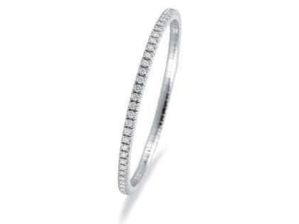 Silhouette Schmuck Tennis Flex Armband rundum Brillanten 3,00ct Weißgold – Armschmuck Armband aus 750 Weißgold.