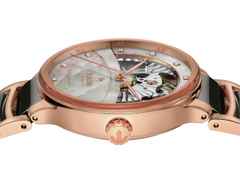 Rado Centrix Diamonds Automatik Open Heart Edelstahl Roségold-PVD 35mm graues Zifferblatt mit Brillanten Metallband – Damenuhren Uhr ohne Datum aus Edelstahl, Keramik und PVD beschichtet. Das Gehäuse ist rund und roségold. Das Keramikarmband ist grau. Das Zifferblatt ist ein Index in grau. – Ansicht 3