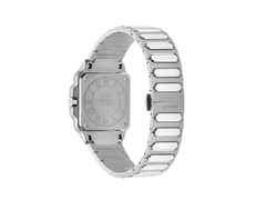 Gucci G-Flat Quarz Edelstahl 30mm silbernes Zifferblatt Metallband YA166504 – Damenuhren Uhr mit Datum aus Edelstahl. Das Gehäuse ist rechteckig und silber. Das Edelstahlarmband ist silber. Das Zifferblatt ist römisch Index und silber. – Ansicht 2