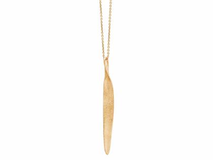 Heiring Blatt Anhänger Medium schmal Silber vergoldet – Anhänger Anhänger ohne Besatz in gelbgold und aus 925 Silber und PVD beschichtet.