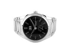 Juwelier Roller Parmigiani Fleurier Tonda GT Big Date Automatik 42mm Metallband und Kautschukband PFC910-0000210-B00182 Full Set Occasion – Herrenuhren Uhr mit Datum aus Edelstahl. Das Gehäuse ist rund und silber. Das Edelstahlarmband ist silber. Das Zifferblatt ist ein Index in schwarz.
