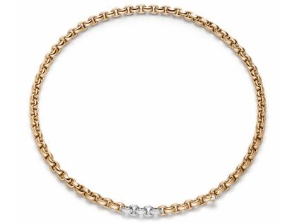 IsabelleFa ChaCha Collier Roségold 6mm Pavé – Halsschmuck Collier aus 750 Gelbgold.