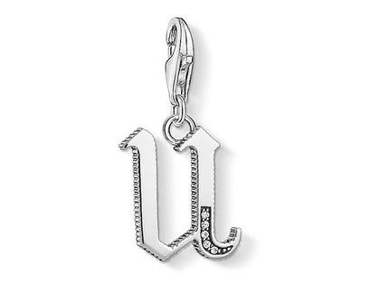 Thomas Sabo Charm-Anhänger Buchstabe U 1601 – Anhänger Anhänger mit Besatz aus 925 Silber.